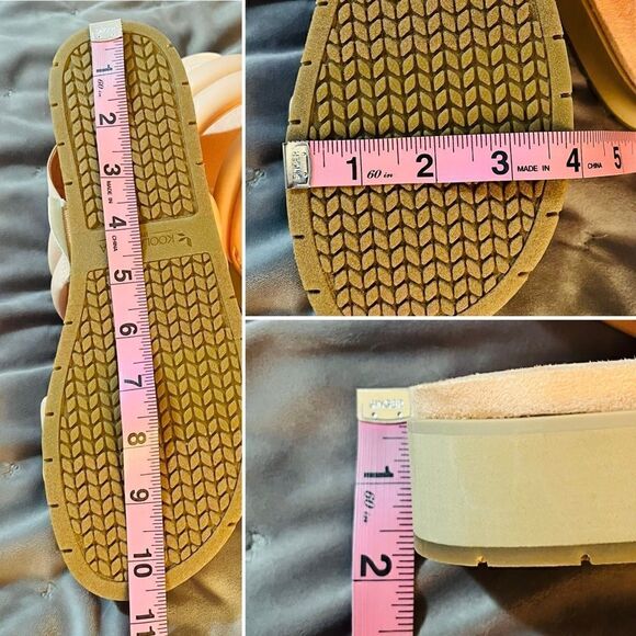 Koolaburra BY UGG ANIDA Puffy Quilted Faux Leather Slide Sandal Apricot 9.5 NIB - Picture 9 of 9